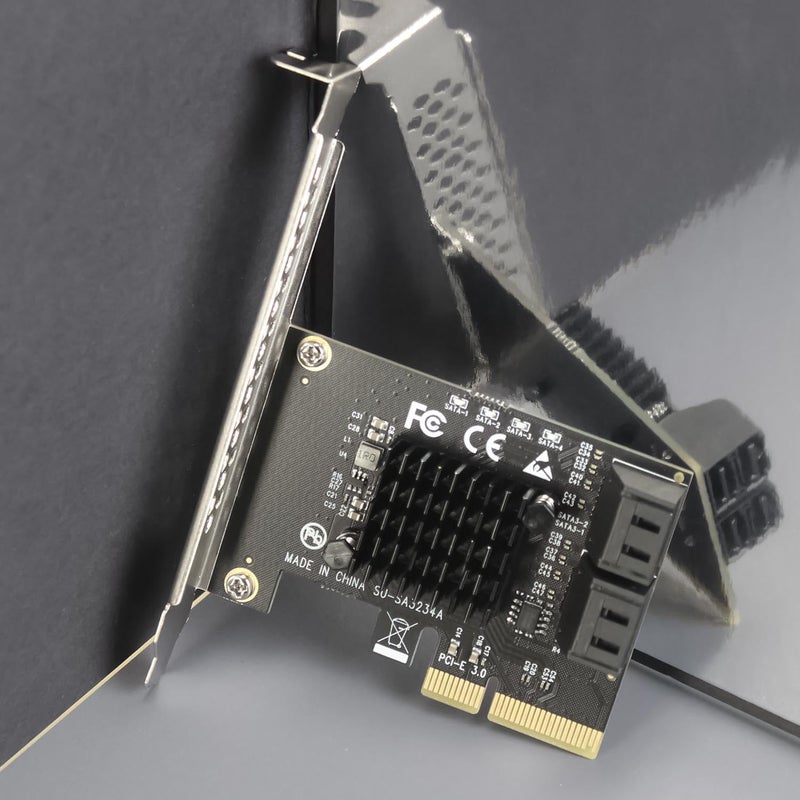 GLOTRENDS SA3234 4-Port PCIe X4 SATA Expansion Card, Compatible with Windows,Linux,Mac OS,NAS - Image 4